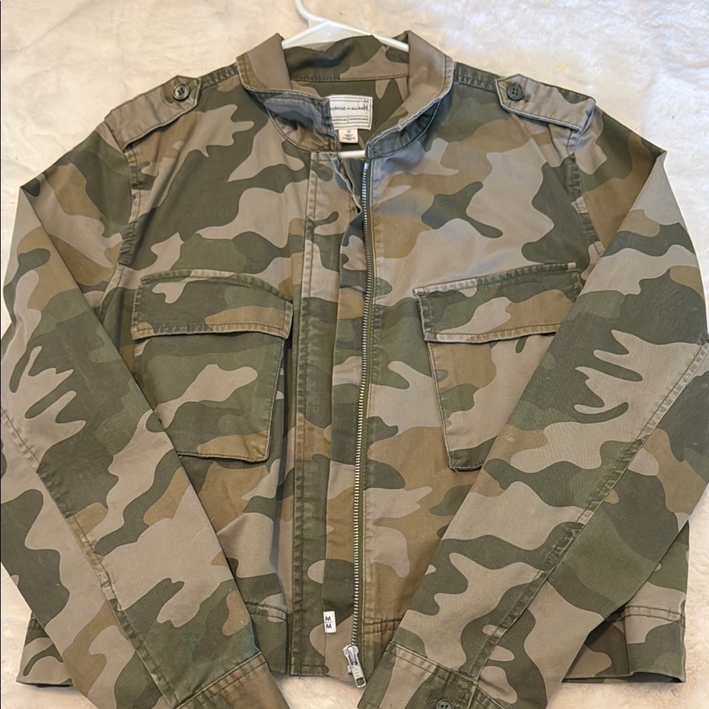 Melrose and Market Green and Brown Military Field Jacket